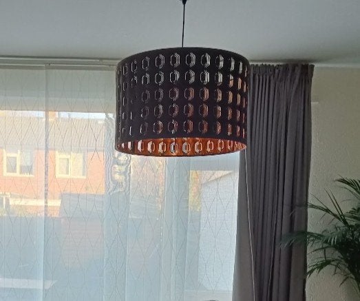 Zwarte hanglamp lampenkap van Ikea diameter 60 cm, Huis en Inrichting, Ophalen, Zo goed als nieuw, Zwart, Rond