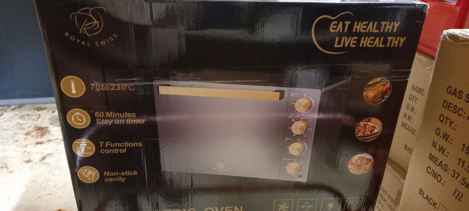 Nieuwe Royal Swiss XXL elektrische oven - Zwart, Ophalen of Verzenden, Nieuw, Overige merken, Oven