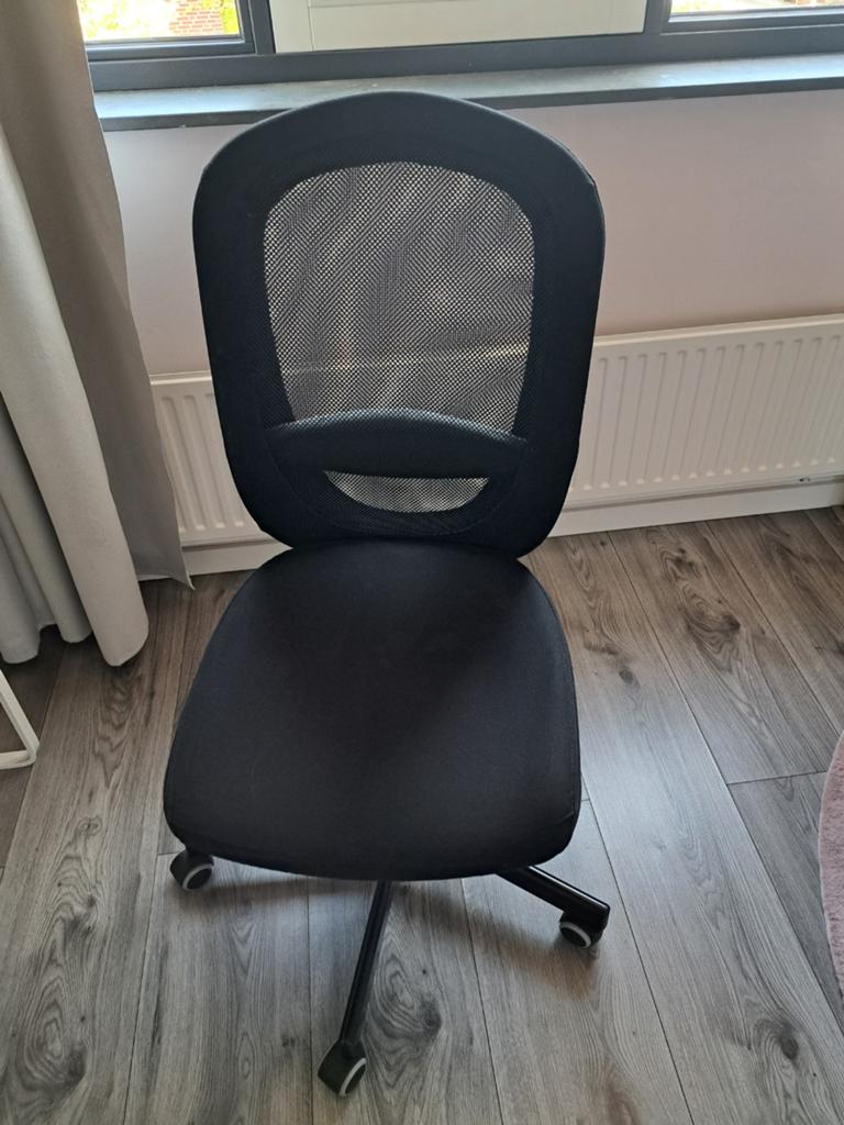 Zwarte bureaustoel ikea Flintan, Ophalen, Zwart