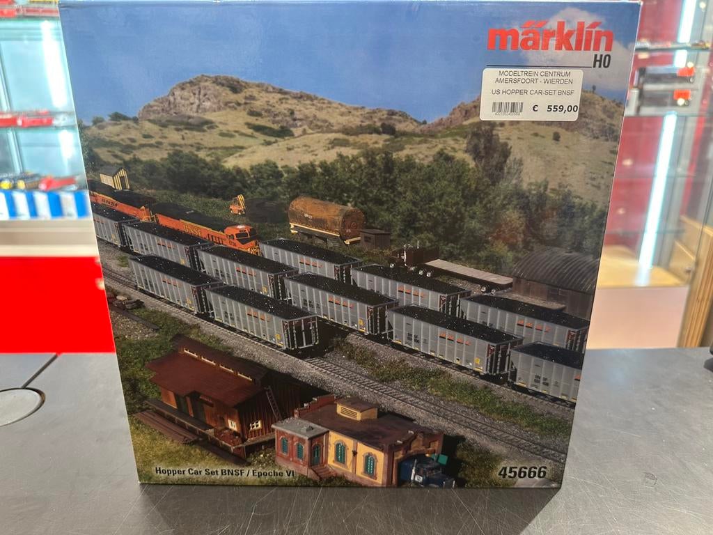 Marklin 45666 US Hopper Car Set BNSF Ep VI nieuw, Wisselstroom, -, -, Ophalen of Verzenden