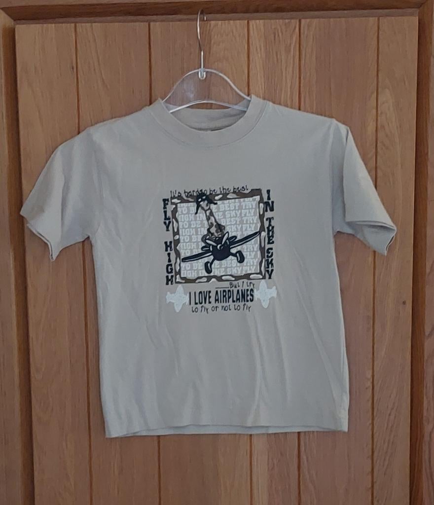 T-shirt met vliegtuigprint - Maat 110/116, Ophalen, Zo goed als nieuw, Jongen, Shirt of Longsleeve