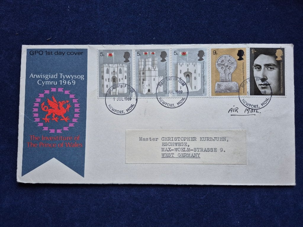 First Day Cover The Prince of Wales (E14), Postzegels en Munten, Postzegels | Eerstedagenveloppen, Ophalen of Verzenden, Beschreven