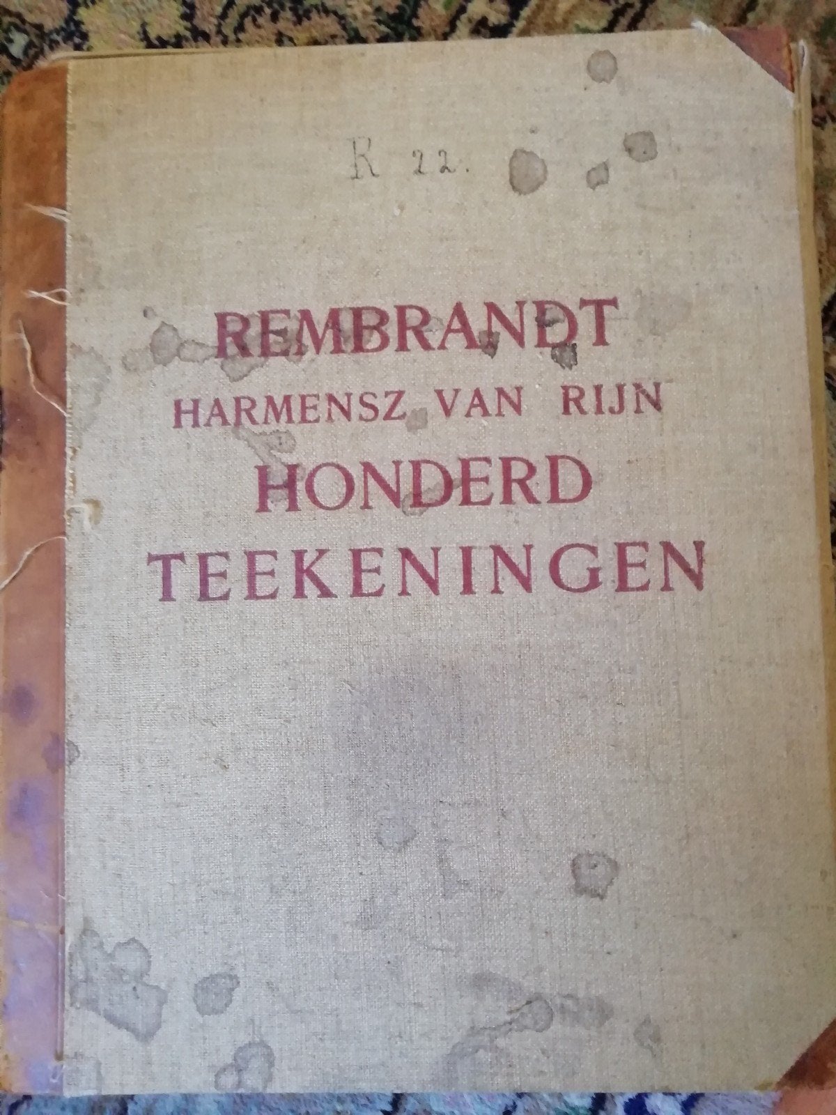 Zeldzame Antieke Map: 100 Rembrandt Tekeningen met Stempel, Antiek en Kunst, Ophalen of Verzenden