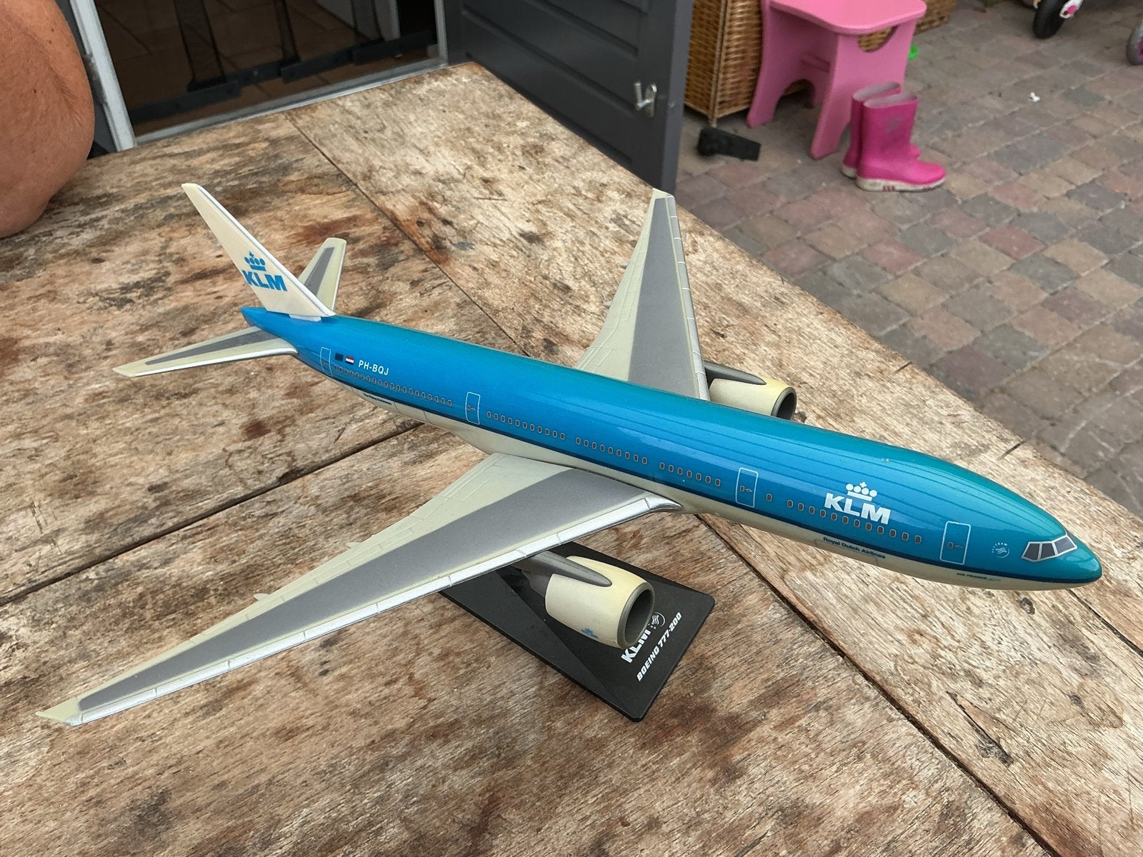 Vintage KLM Boeing 777-200 schaalmodel PH-BQJ, Overige merken, Ophalen of Verzenden, Vliegtuig, Gebruikt