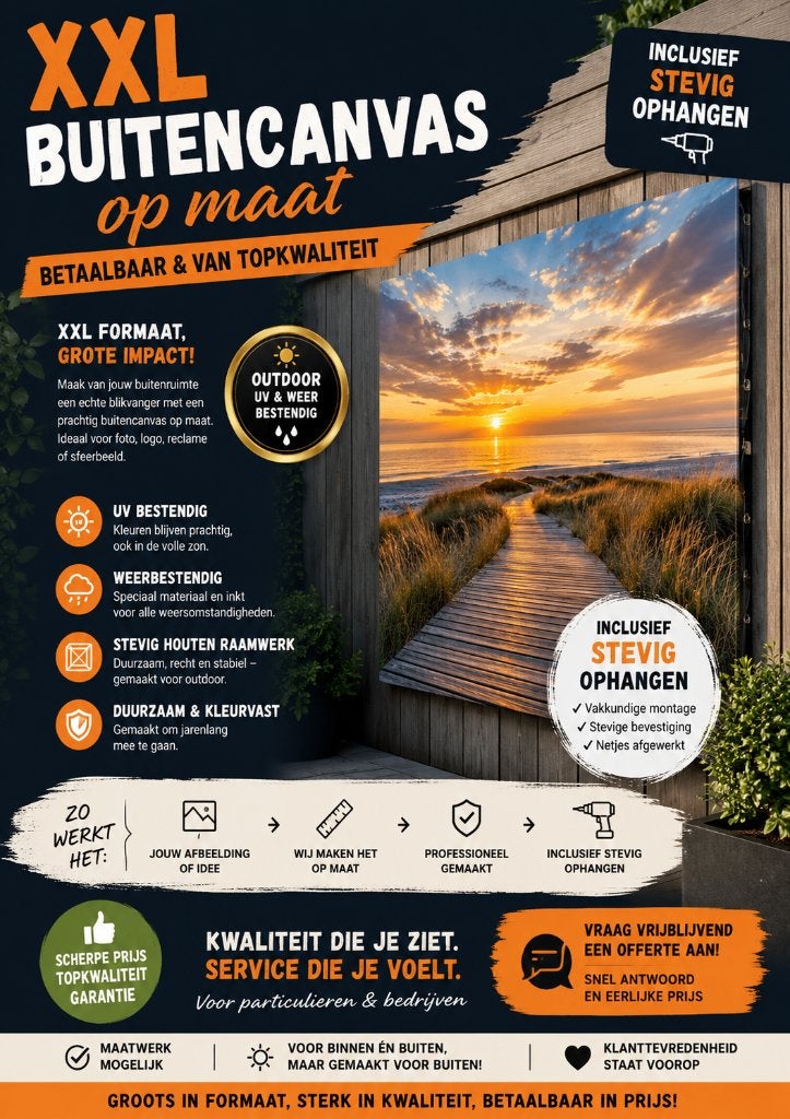 XXL Outdoor  Canvas, Tuin en Terras, Tuinwanddecoratie, Ophalen of Verzenden, Nieuw