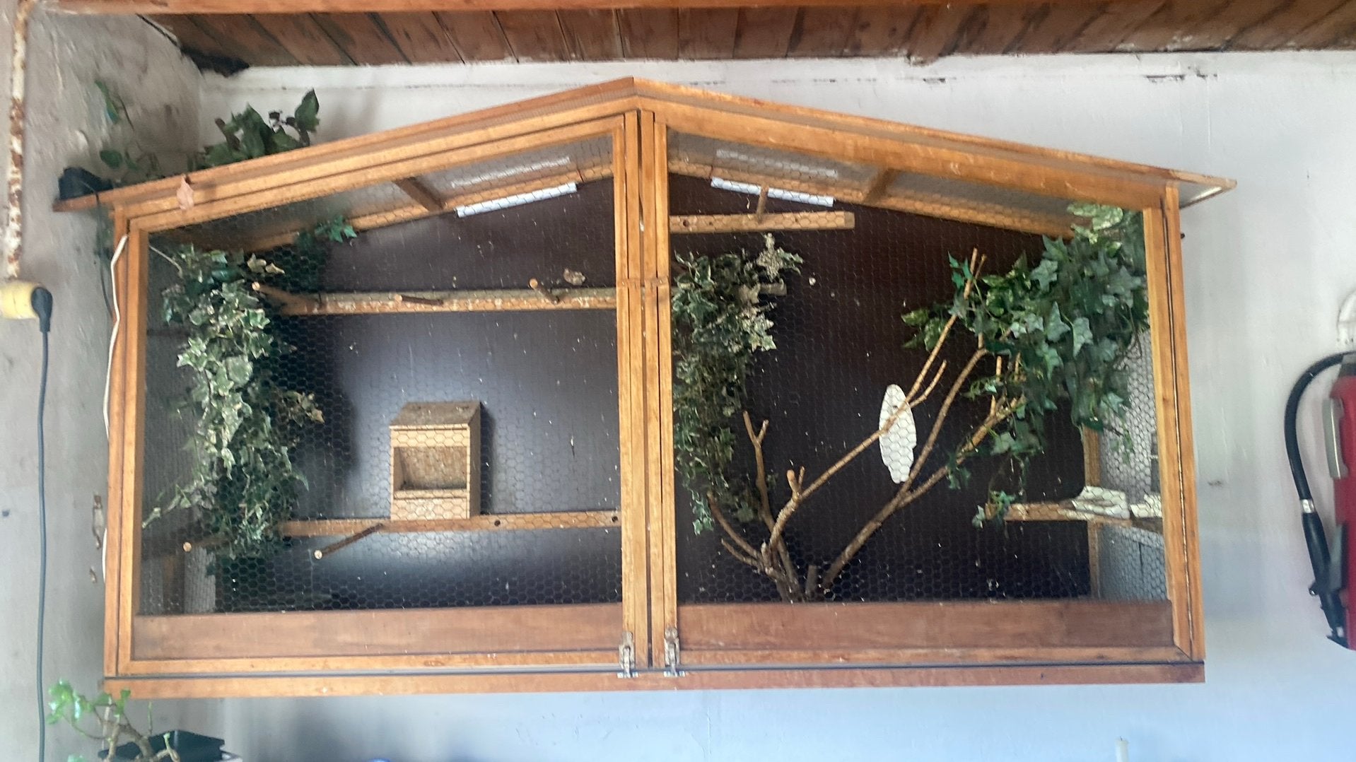 Leuke vogelkooi, met verlichting, Ophalen, Gebruikt, Hout, Vogelkooi