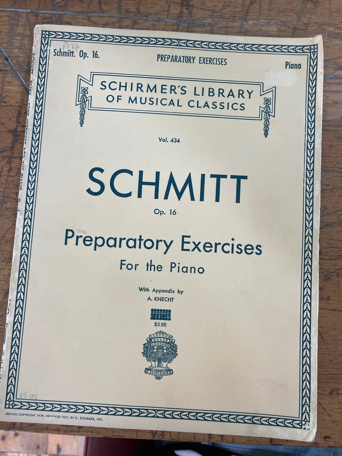 Schmitt Op. 16 Voorbereidende Oefeningen voor Piano, Gebruikt, Klassiek, Les of Cursus, Ophalen of Verzenden