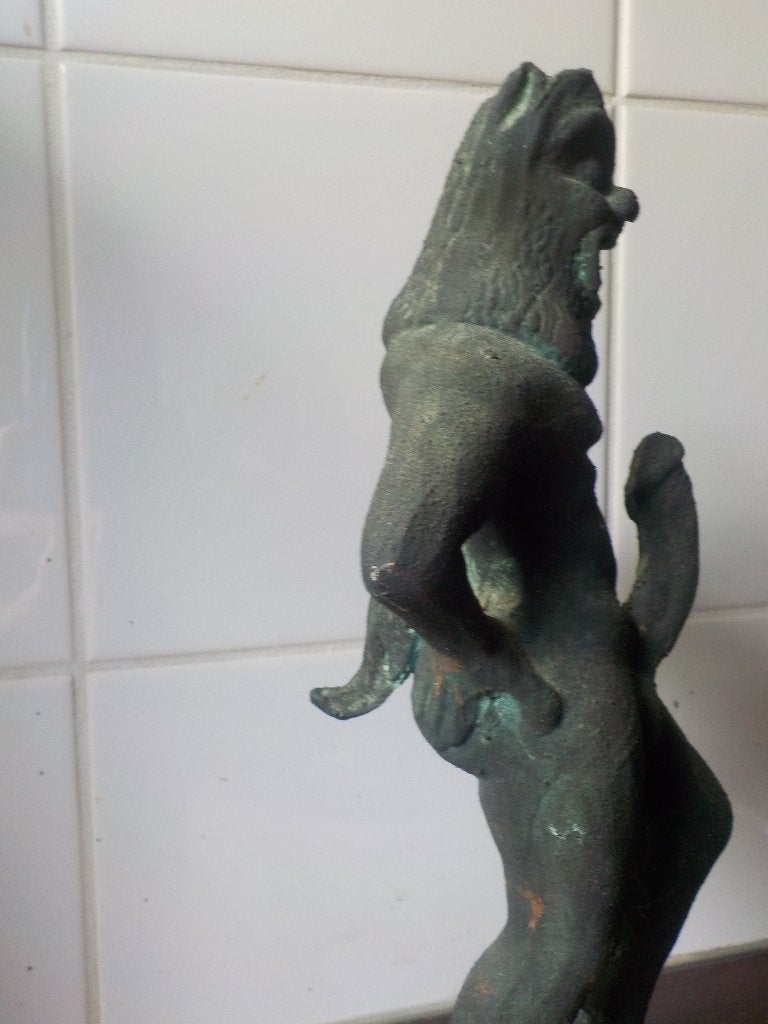 erotisch satyr beeld brons, Ophalen of Verzenden, Ritueel object, Op standaard