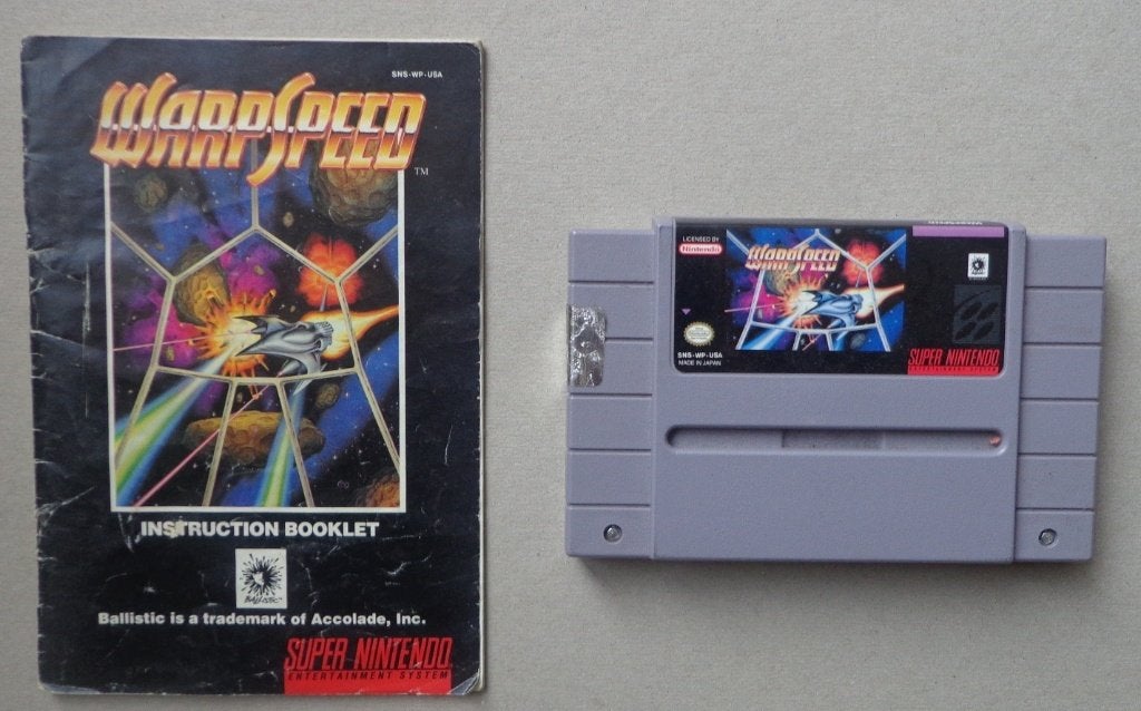 WarpSpeed voor de Amerikaanse SNES + boekje, 1 speler, Ophalen of Verzenden, Gebruikt, Vanaf 3 jaar