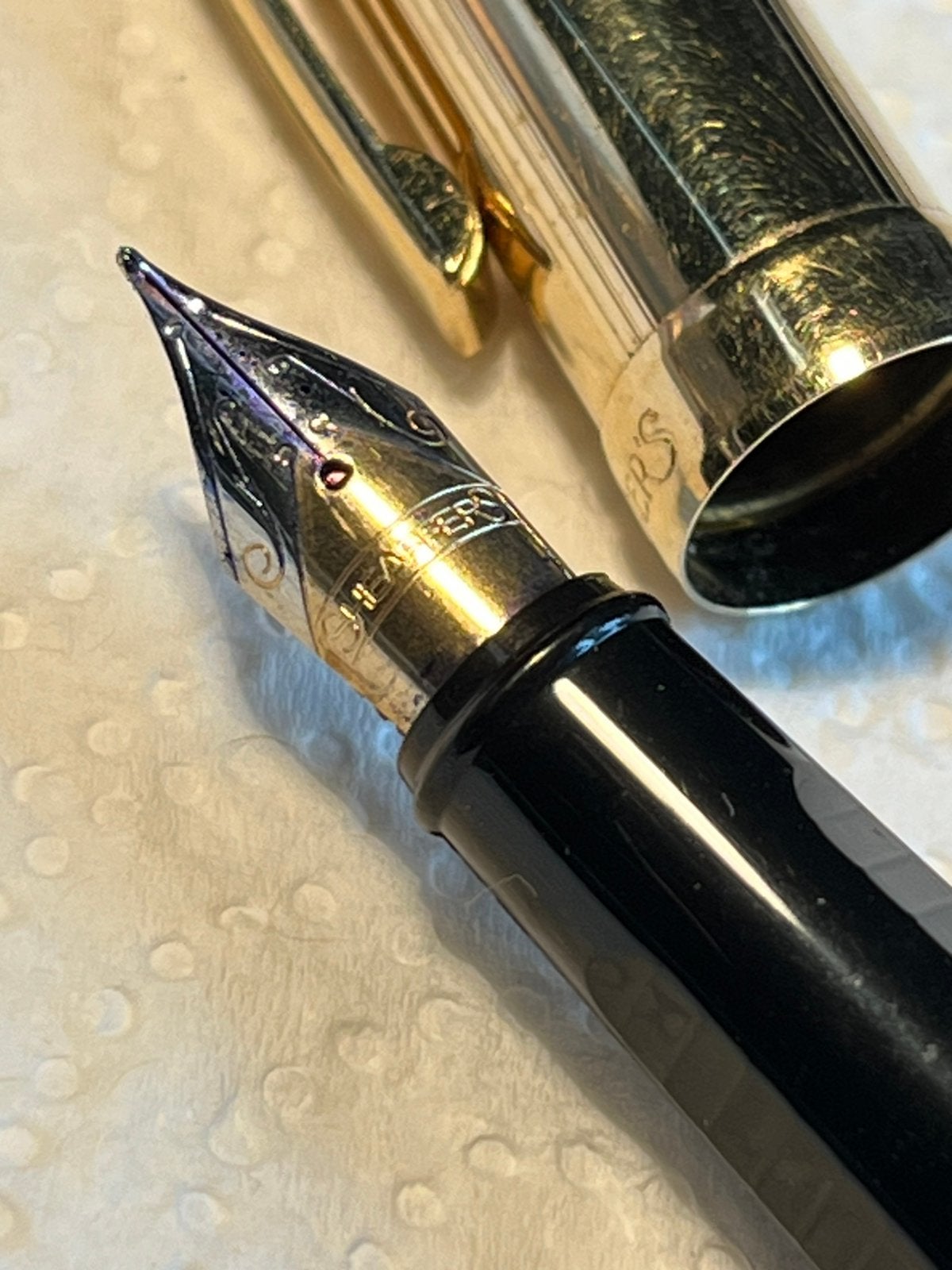 Vintage Sheaffer goudkleurig vulpen, Ophalen of Verzenden, Gebruikt, Vulpen, Sheaffer