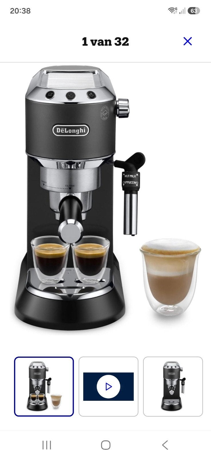 De'Longhi Dedica Style EC 685.BK Espressomachine, Espresso apparaat, Gemalen koffie, Ophalen of Verzenden, Zo goed als nieuw