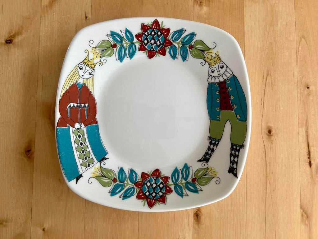 Vintage Saga Norsk Design Handpainted Silkscreen Bord, Ophalen of Verzenden
