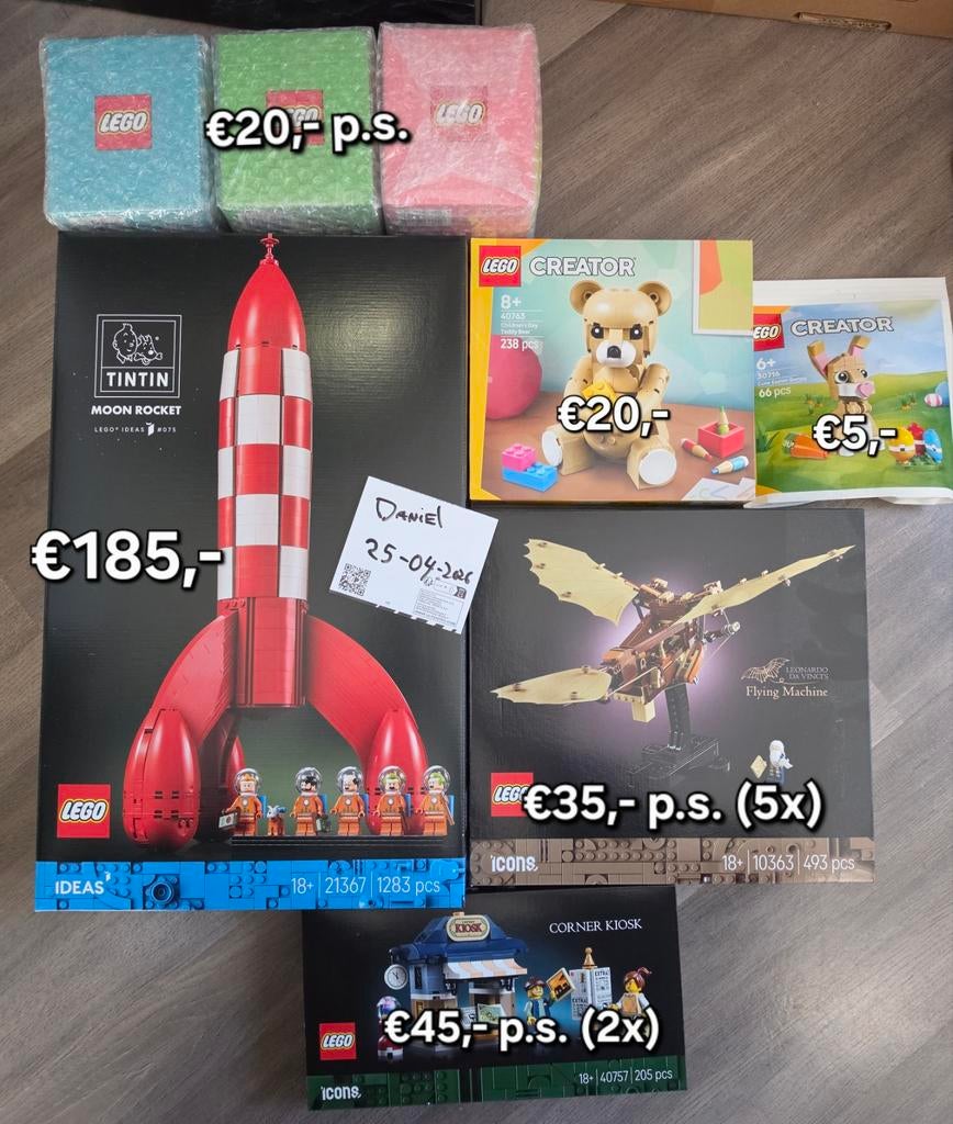 LEGO Tintin Maanraket, Creator, 40757 23167 40753 10363, Lego, Nieuw, Ophalen of Verzenden, Ongeopend/sealed