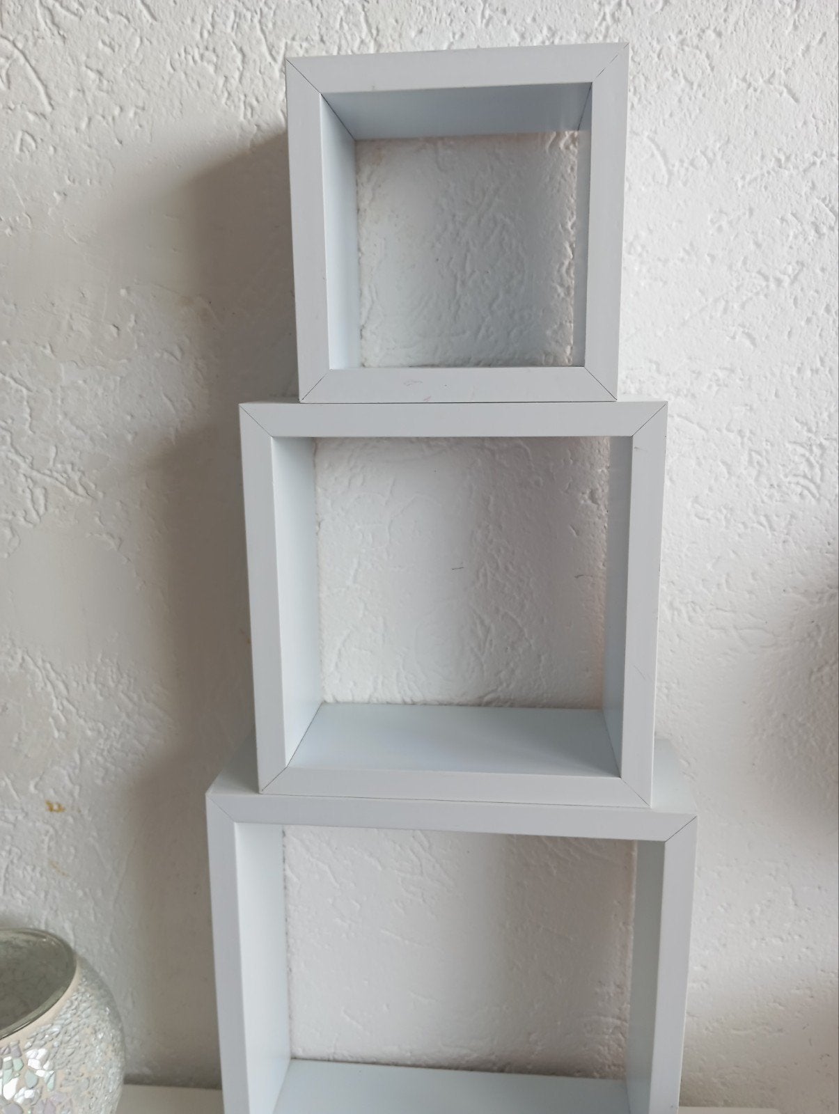 Set van 3 witte kubus wandplanken, Ophalen
