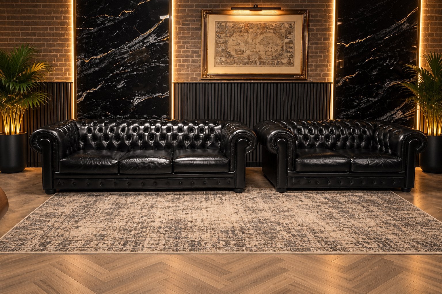 Chesterfield Lederen Set 3 + 2 Zits !!!!, Huis en Inrichting, Ophalen of Verzenden, Zo goed als nieuw, 75 tot 100 cm