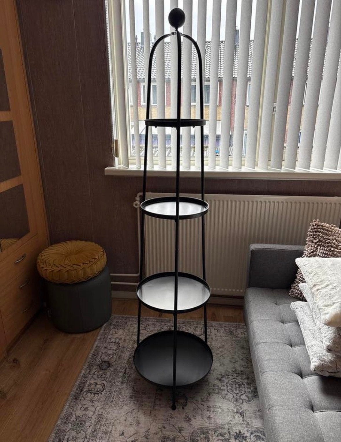 Zwarte etagère 170x43 cm in goede staat, Huis en Inrichting, Woonaccessoires | Etagères, Ophalen, Gebruikt, Etagère, Metaal