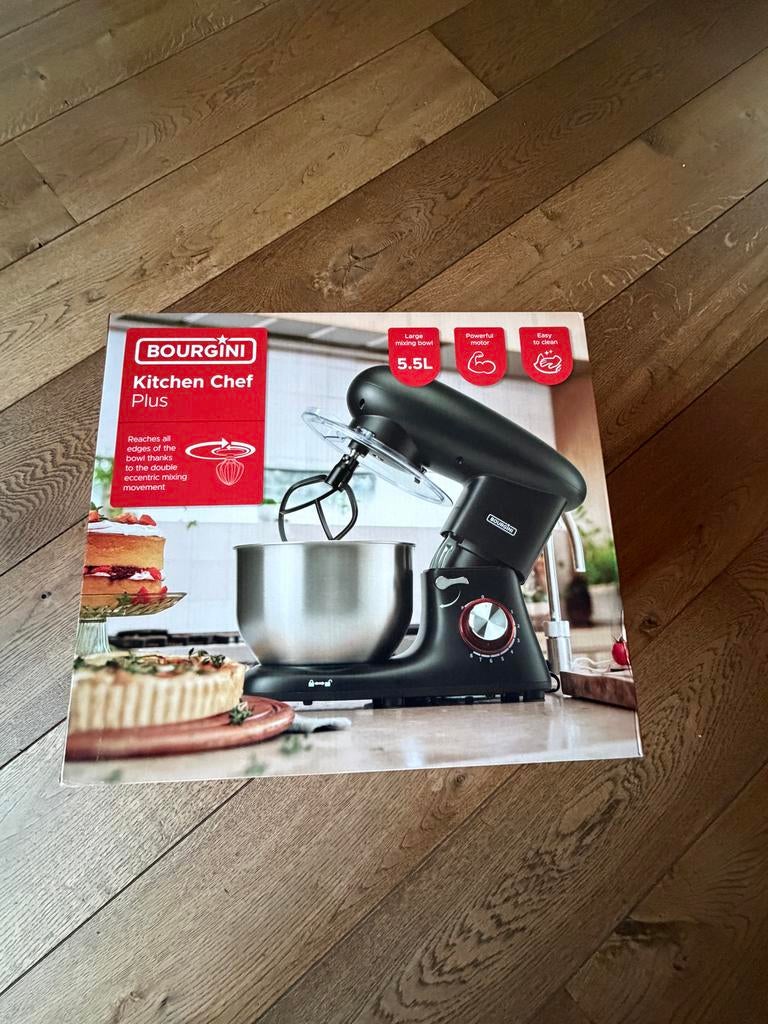 Bourgini Kitchen Chef Plus Keukenmachine 5.5 liter nieuw, 4 liter of meer, Nieuw, 3 snelheden of meer, Ophalen of Verzenden