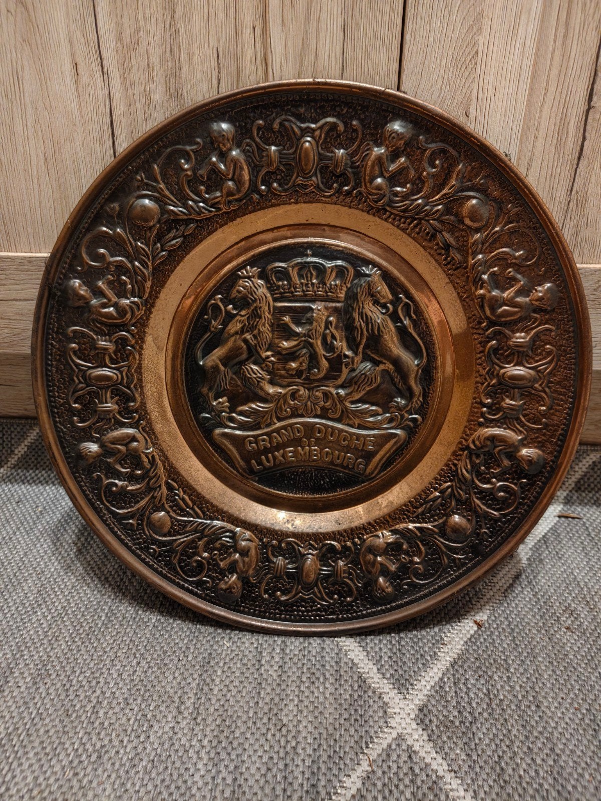 Koperen sierbord Grand Duché de Luxembourg, Ophalen, Koper