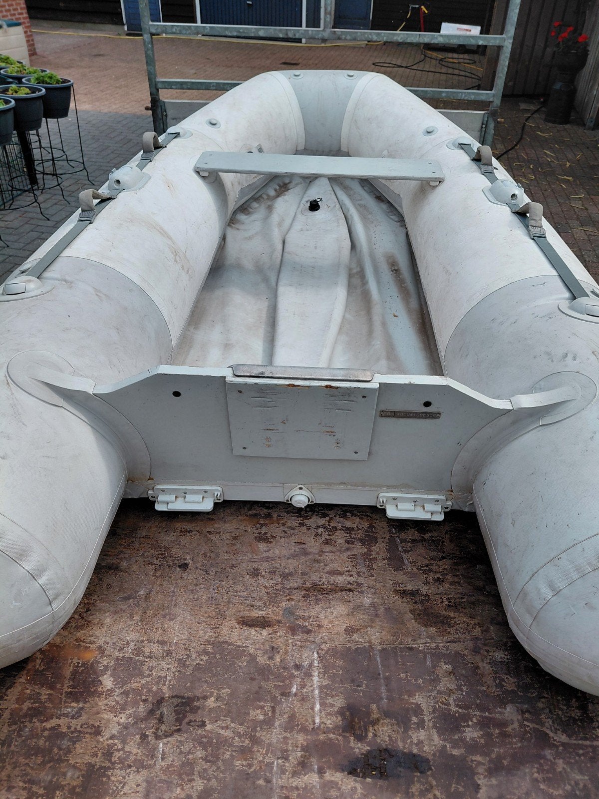 Zodiac rubberboot 285 cm met houten bodem en peddels, Ophalen