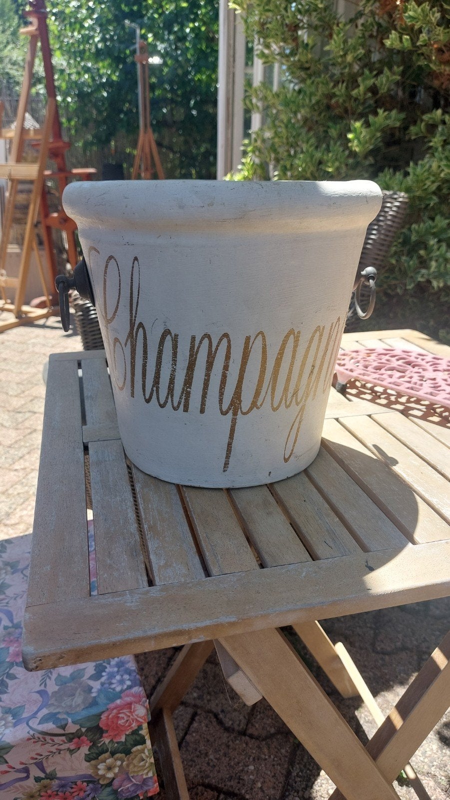 Riviera maison 'Champagne' - Wit/Goud, Huis en Inrichting, Woonaccessoires | Overige, Gebruikt, Ophalen