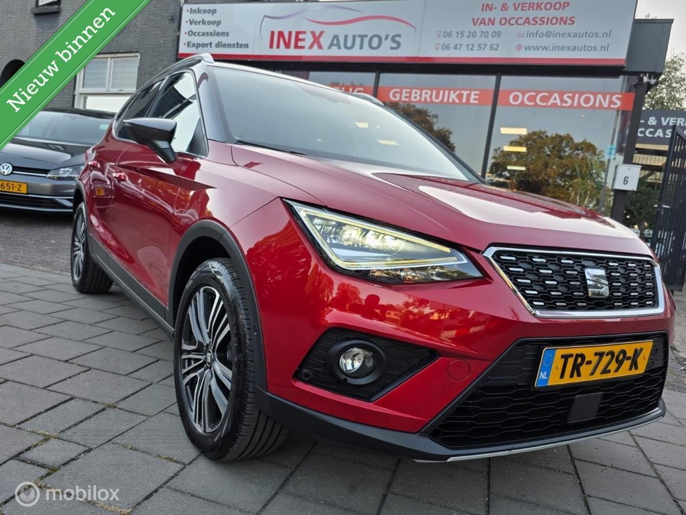 Seat Arona 1.0 TSI Xcellence Carplay Led DSG Trekhaa Incl.AP, Auto's, Dealer onderhouden, Gebruikt, 49 €/maand, Origineel Nederlands