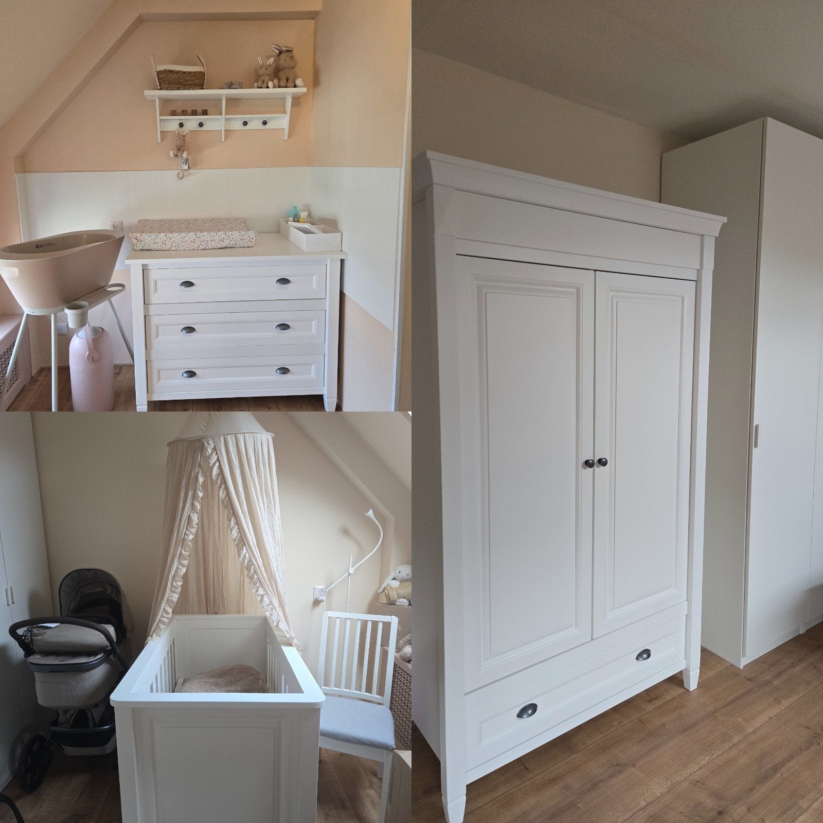 Babydump Babykamer Marbella (ledikant, commode, kast), Ophalen, Gebruikt, Jongetje of Meisje