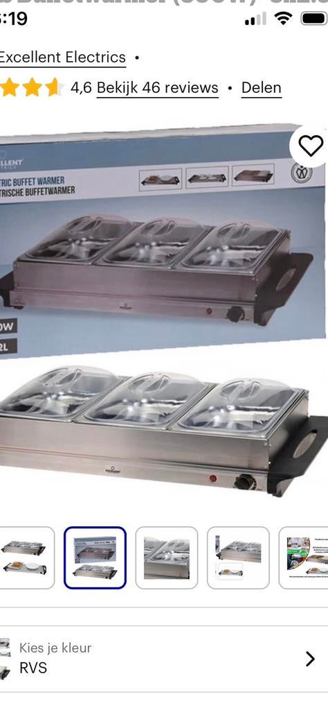 Excellent Electrics - Elektrische 2 in 1 RVS Buffetwarmer, Ophalen, Overige typen, Metaal, Nieuw