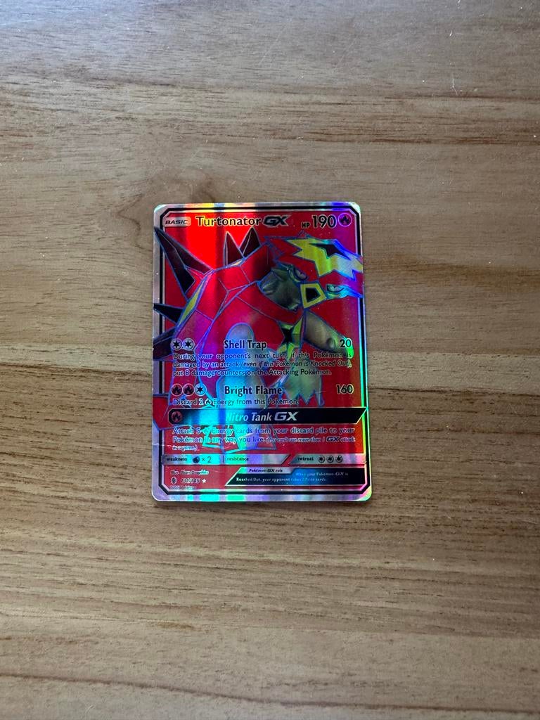 Turtonator GX Pokémon Kaart - Full Art Foil, Ophalen of Verzenden, Zo goed als nieuw, Losse kaart, Foil