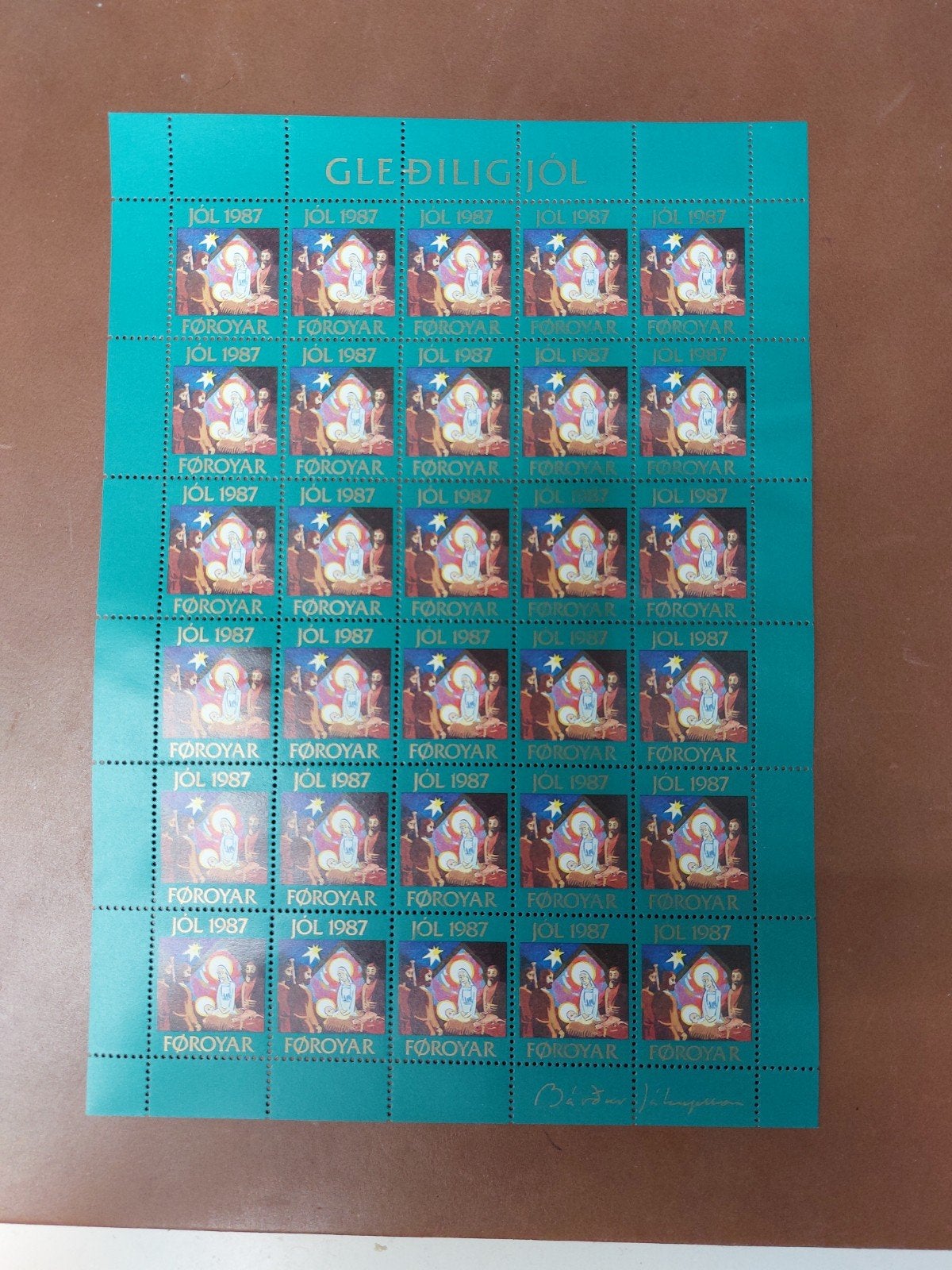 Faeröer eilanden vel kerstzegels 1987, Ophalen of Verzenden, Denemarken, Postfris