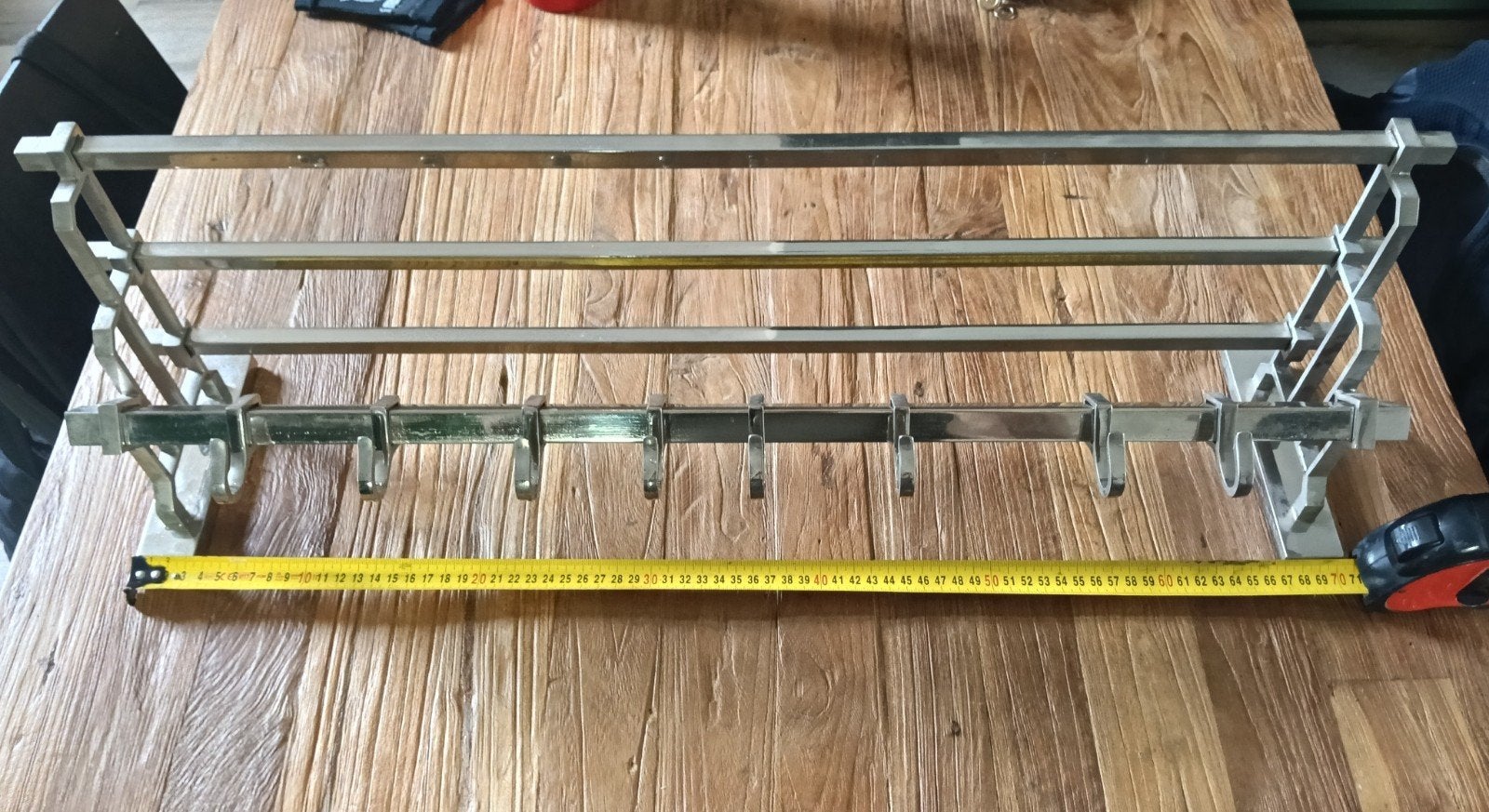 Vintage kapstok met 8 haken - 70x23x16 cm, Huis en Inrichting, Wandkapstok, Gebruikt, Ophalen of Verzenden, Minder dan 100 cm