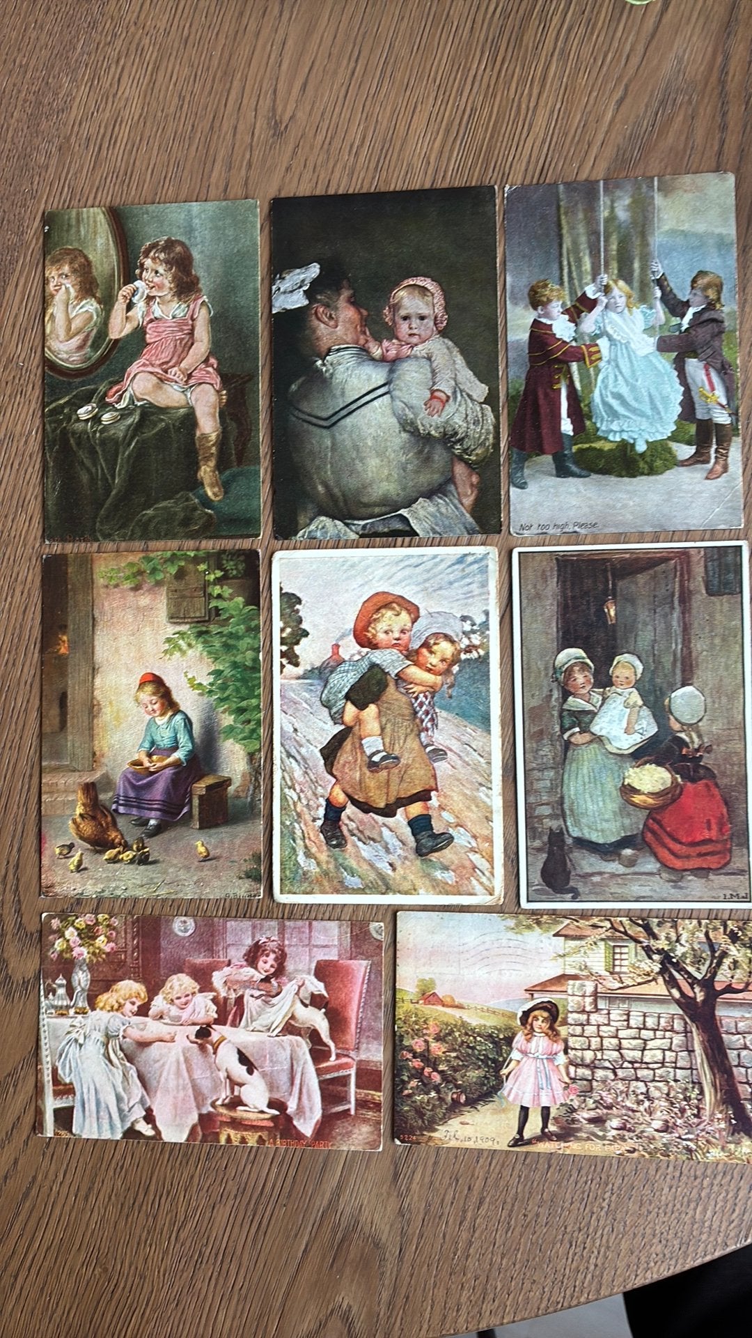 8 antieke kaarten. Afbeelding personen, divers, Ophalen of Verzenden, Voor 1920