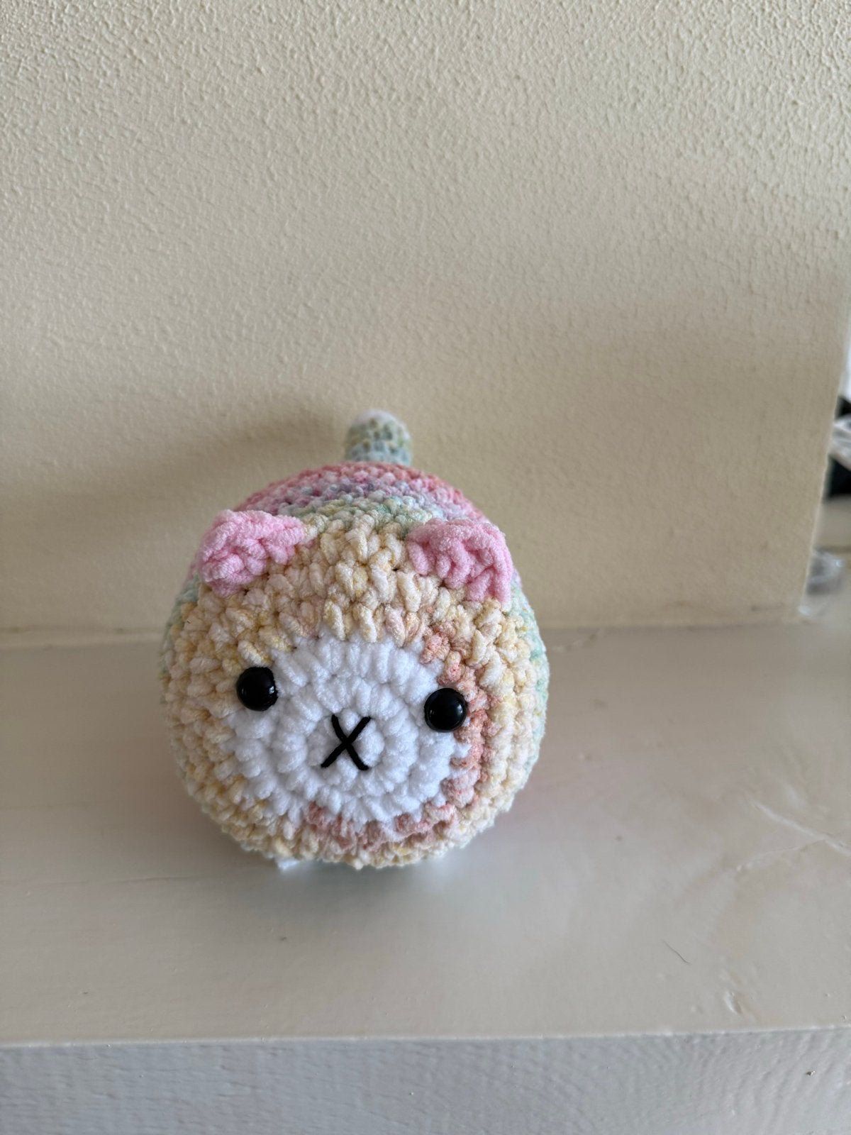 Gehaakte kat knuffel - Regenboogkleuren, Overige merken, Ophalen of Verzenden, Zo goed als nieuw, Kat