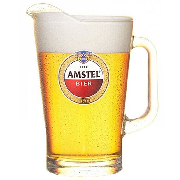 TE KOOP: 2x nieuwe glazen Amstel pitchers van 1,5 liter, Ophalen, Nieuw, Overige typen