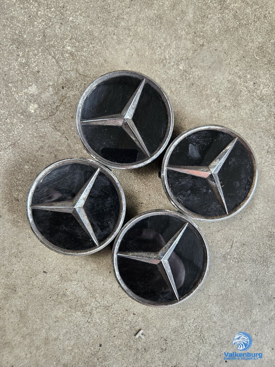 ORIGINELE Mercedes Benz naafkap naafdop set hoogglans zwart, Auto diversen, Gebruikt, -, Verzenden, -