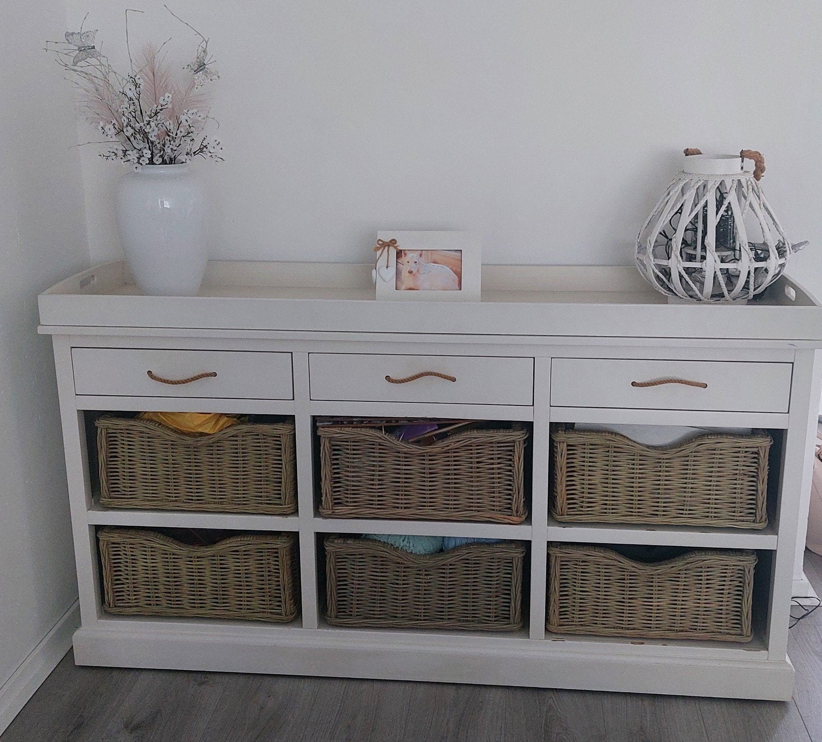 Dressoir kast met manden en lades - 150x42x82 cm, Ophalen