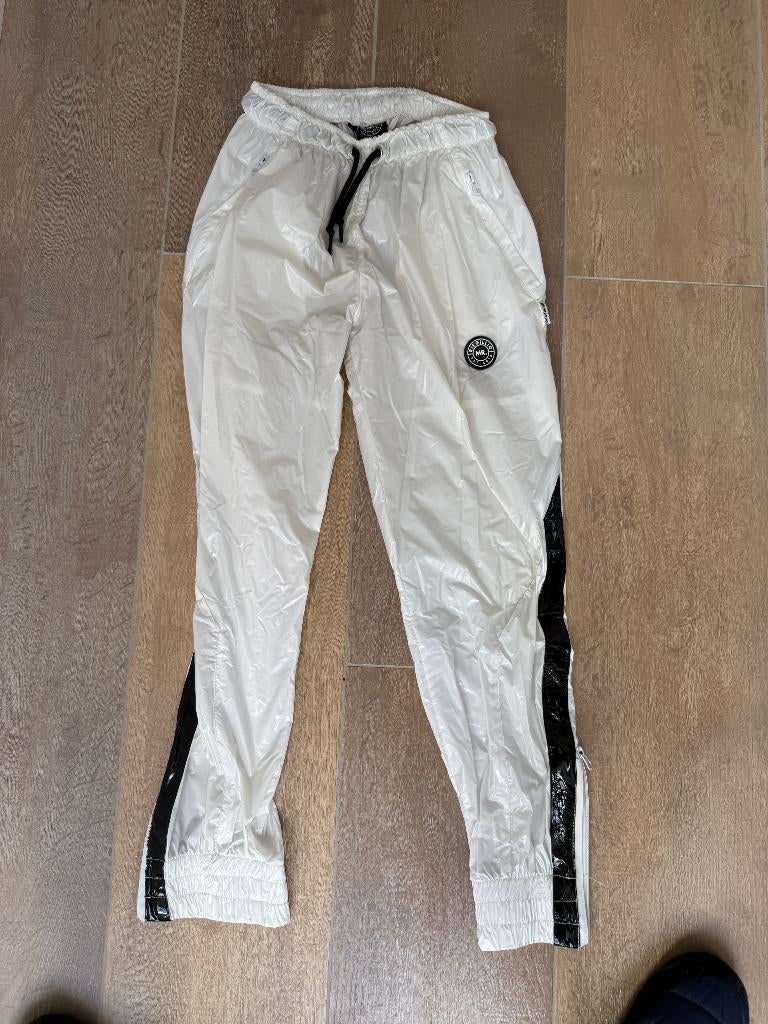 Mr riegillio pant, pvc - nylon, maat L, wit, shiny, Kleding | Heren, Ophalen of Verzenden, Gedragen, Maat 52/54 (L), Wit