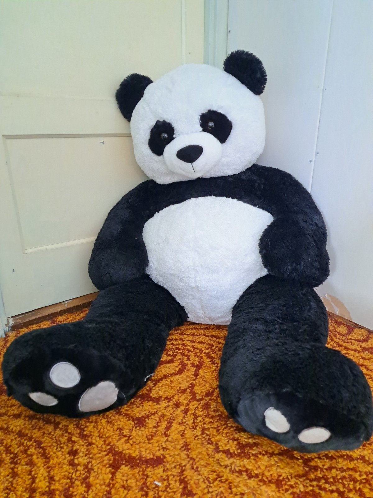 Grote Zwarte en Witte Panda Knuffel - Zo goed als nieuw, Overige typen, Zwart, Ophalen of Verzenden, Zo goed als nieuw