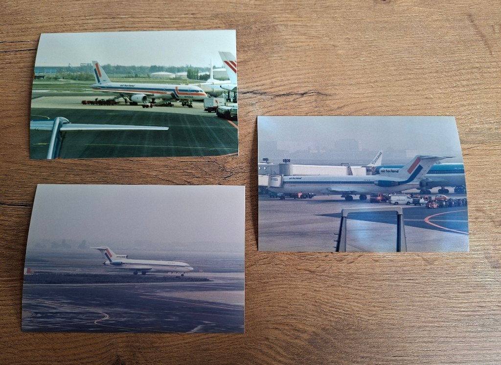 Vliegtuigfoto's - Set van 3 unieke Air Holland luchtvaartfot, Ophalen of Verzenden, Zo goed als nieuw, Kaart, Foto of Prent