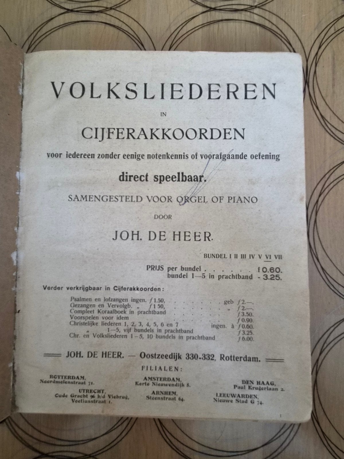 Antiek Bladmuziekboek: Volksliederen in Cijferakkoorden, Ophalen of Verzenden