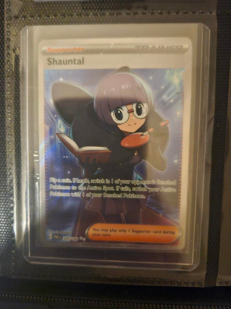 Pokemon Shauntal 243/182 Paradox Rift, Ophalen of Verzenden, Zo goed als nieuw, Losse kaart, Foil