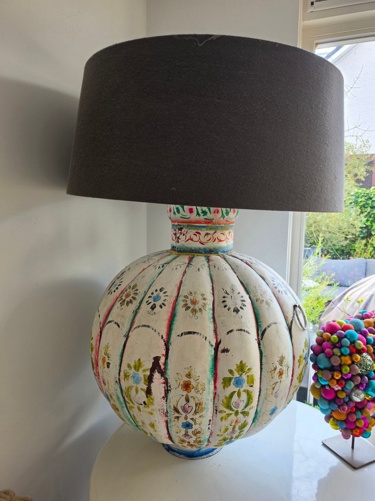 Grote Ibiza Stijl Lamp met Kap, Ophalen, 100 tot 150 cm, Natuurlijk materiaal, Ibiza, Bohemian