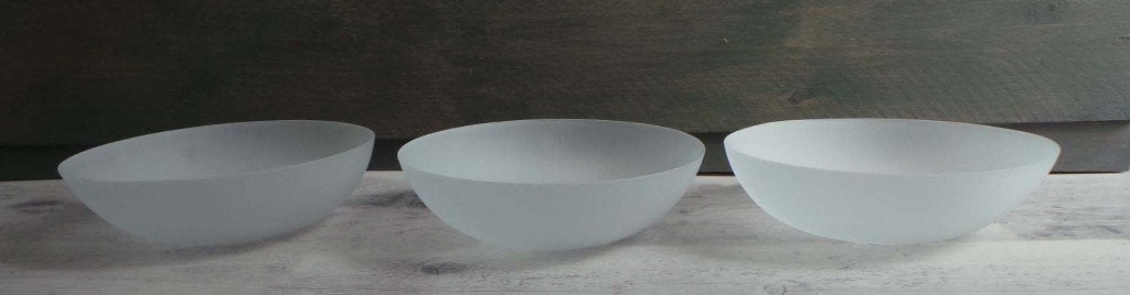 Drie NIEUWE glazen SCHALEN / SCHAAL. 24 x 7 cm, Schaal, Rond, Nieuw, Ophalen of Verzenden