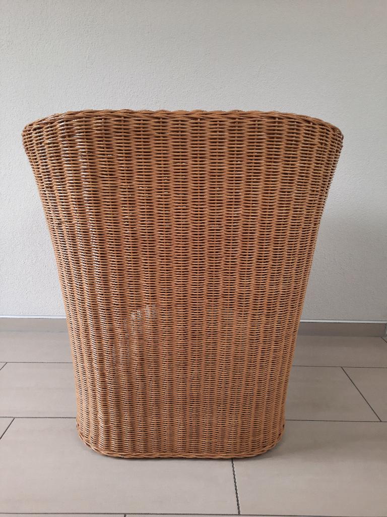 Degelijke Stoel fauteuil rotan incl. passende kussens., Huis en Inrichting, Ophalen, Zo goed als nieuw, Minder dan 75 cm, 50 tot 75 cm