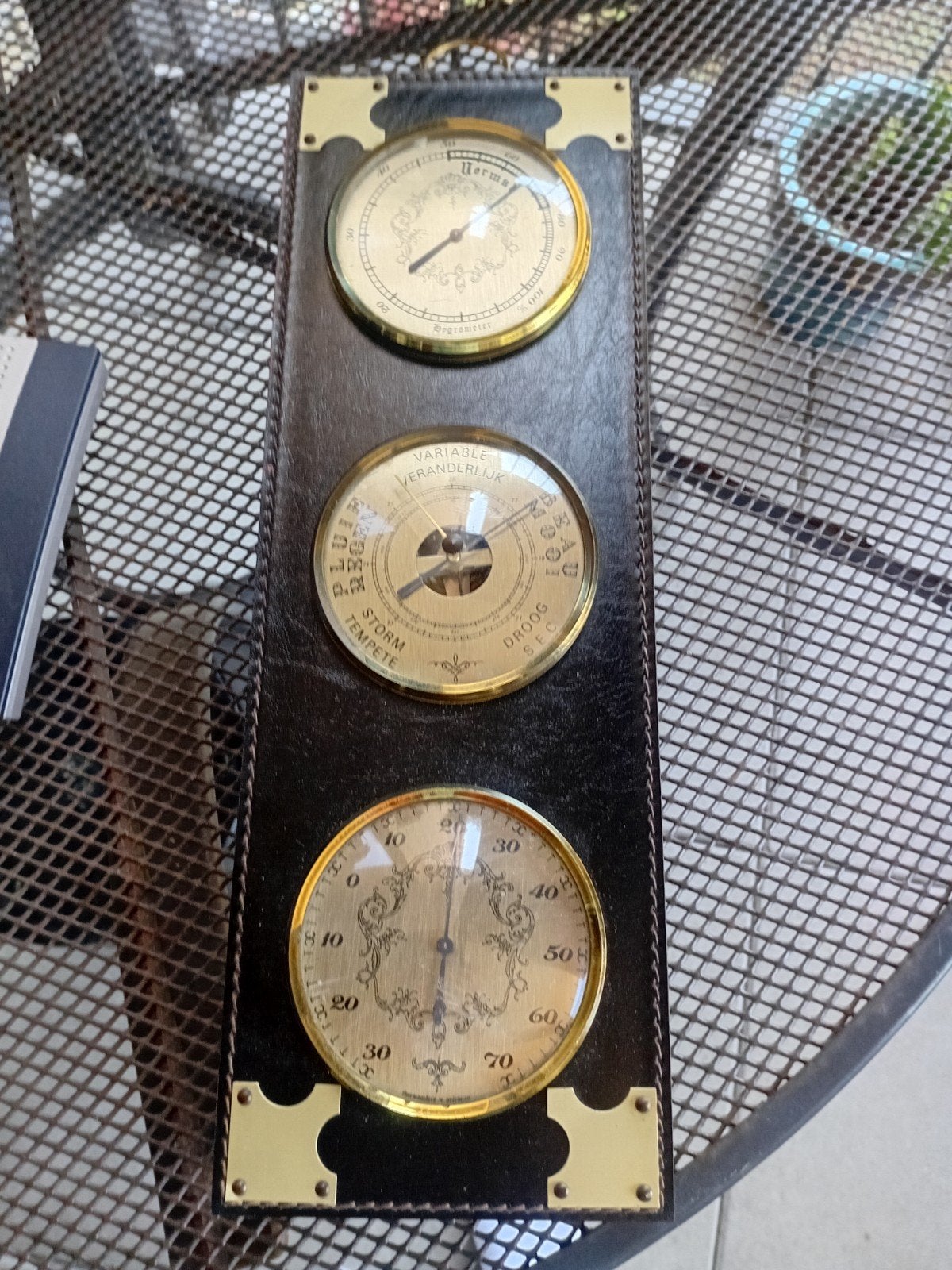 Vintage Weerstation: Barometer, Hygrometer, Thermometer, Ophalen of Verzenden, Gebruikt, Weerstation