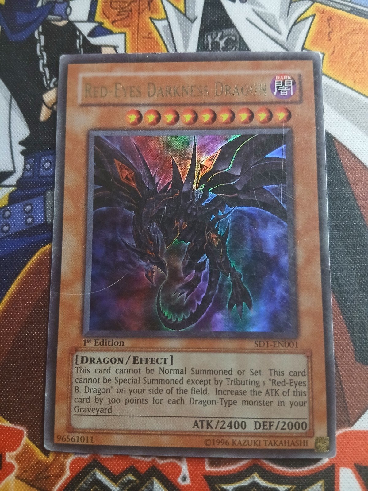 Red-Eyes Darkness Dragon - Ultra Rare SD1 Structure Deck YGO, Ophalen of Verzenden, Gebruikt, Foil