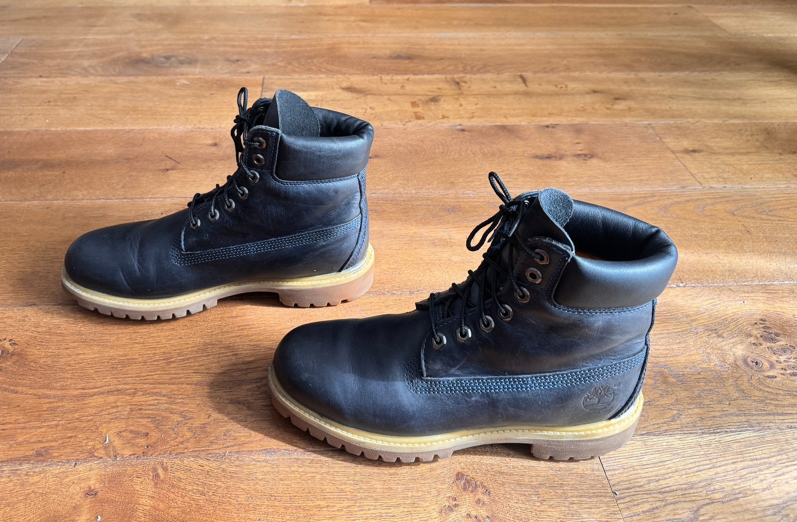 Timberland Premium 6-Inch Navy Smooth Leather – Maat 43, Kleding | Heren, Blauw, Boots, Ophalen of Verzenden, Zo goed als nieuw