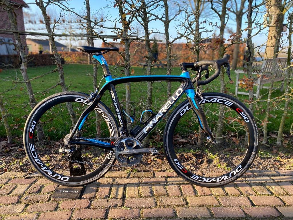 Pinarello Dogma Carbon Dura Ace DI2 Tean Sky maat 55, 28 inch, Carbon, Velgrem, 4881 NG