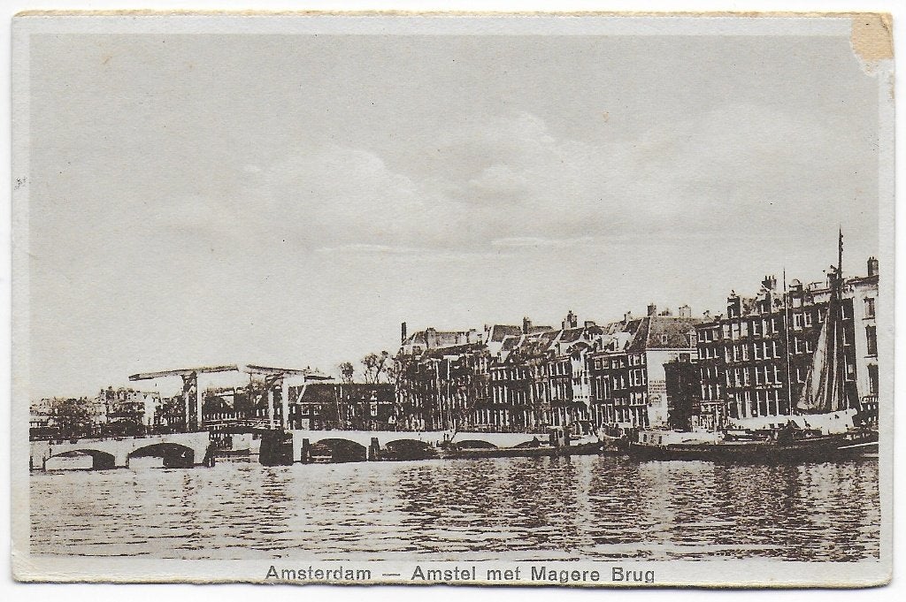 Amsterdam Amstel met Magere Brug Oude Ansichtkaart B5397, Ophalen of Verzenden, 1940 tot 1960, Gelopen, Noord-Holland