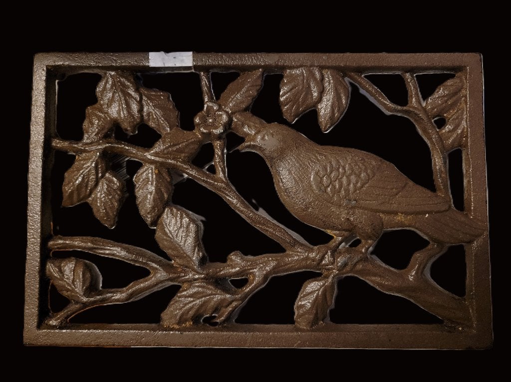 Set van 2 Smeedijzeren onderzetters met vogel, Overige materialen, Zo goed als nieuw, Pannenonderzetter, Hittebestendig