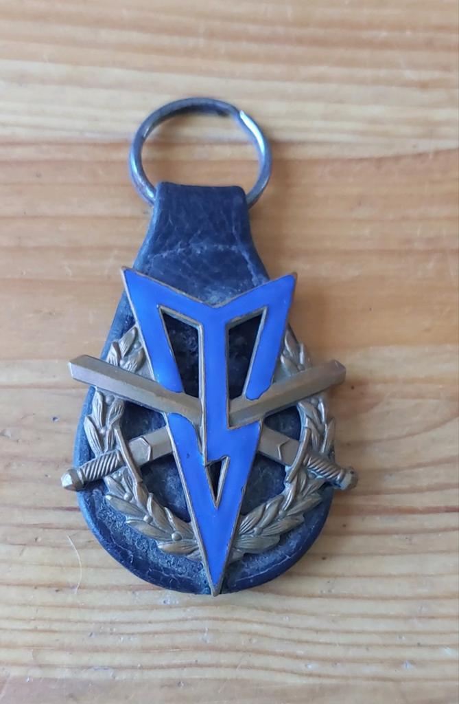 MLV speld met zwemmen op borstzakhanger, Verzamelen, Militaria | Algemeen, Ophalen of Verzenden, Landmacht, Nederland, Embleem of Badge